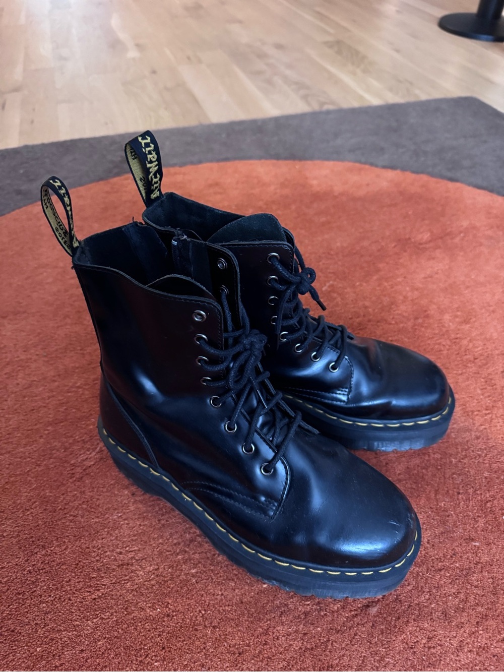 Black Leather Lace-Up Combat Boots - Dr. Martens